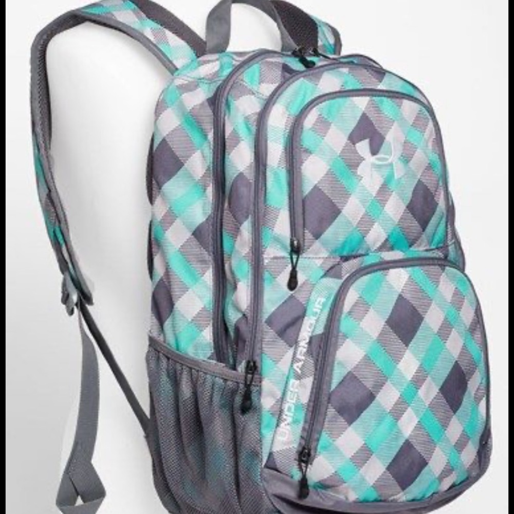 Under Armour backpack blue & gray plaid